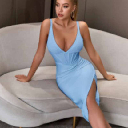 Women's Celebrity Bandage Bodycon Dress Strap Party Pencil Dress