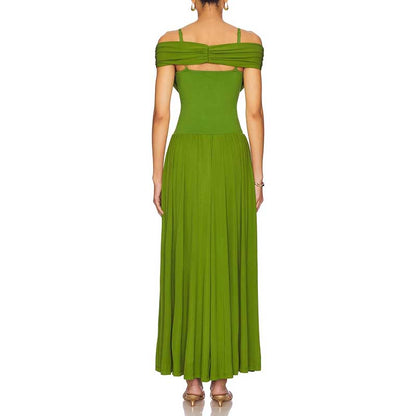 Olive Green Body-Con Dress Knit Maxi Dress