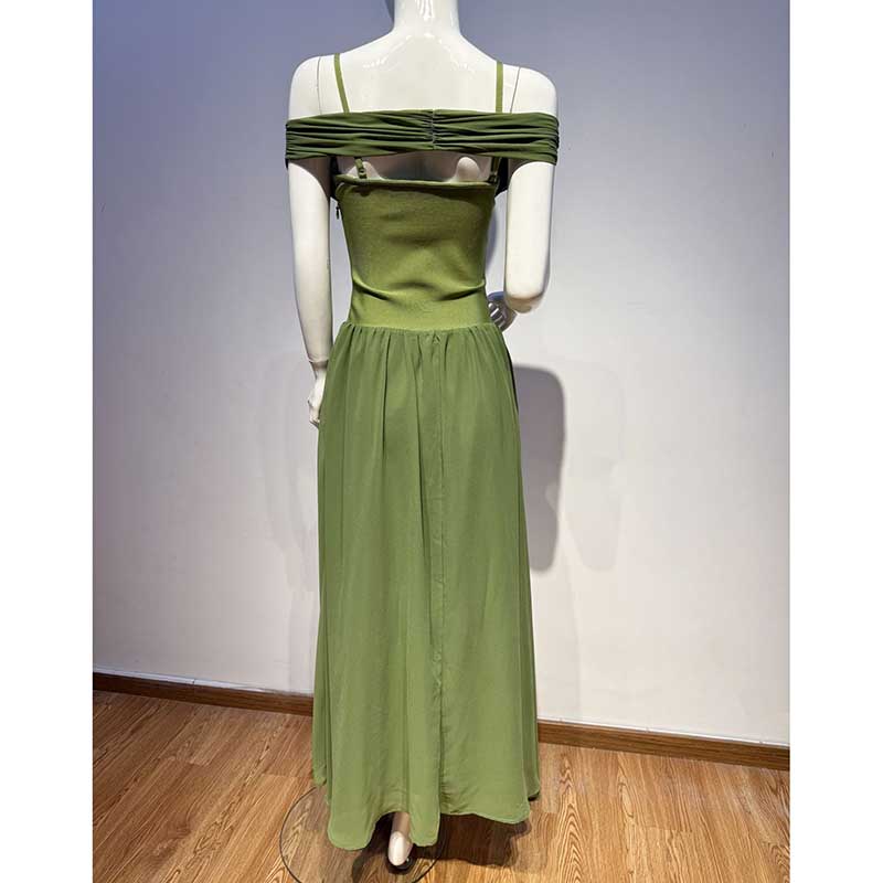 Olive Green Body-Con Dress Knit Maxi Dress