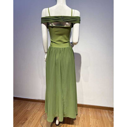 Olive Green Body-Con Dress Knit Maxi Dress