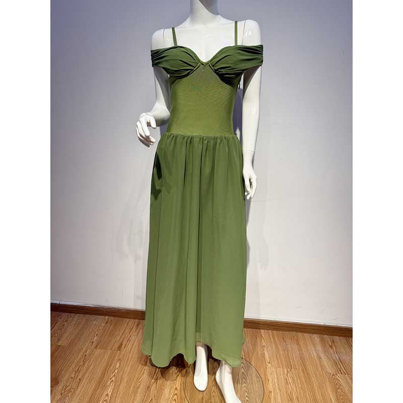 Olive Green Body-Con Dress Knit Maxi Dress