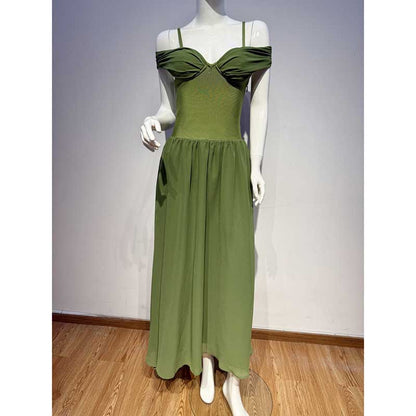 Olive Green Body-Con Dress Knit Maxi Dress