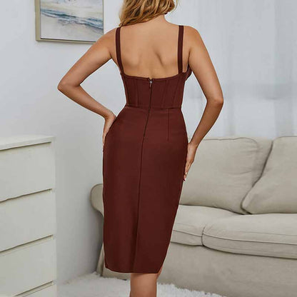 Women's Celebrity Bandage Bodycon Dress Strap Party Pencil Dress