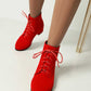 Women's Lace-Up Boots Low Heeled Ankle Bootie