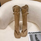 Suede Buckle Toe-Thongs High Heel Boots