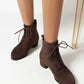 Women's Lace-Up Boots Low Heeled Ankle Bootie