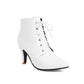 Women Lace-Up Faux Leather Low Heel Ankle Boots Dress Boots