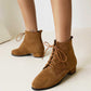 Women's Lace-Up Boots Low Heeled Ankle Bootie