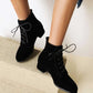 Women's Lace-Up Boots Low Heeled Ankle Bootie