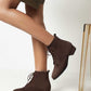 Women's Lace-Up Boots Low Heeled Ankle Bootie