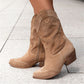 Women's Mid-calf Chunky Suede Boots