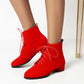 Women's Lace-Up Boots Low Heeled Ankle Bootie