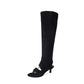 Women's Suede Thong High Heel Boots