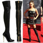 Womens Thigh High Boots Pointed Toe Over-The-Knee Boots