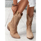 Women's Mid-calf Chunky Suede Boots