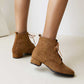 Women's Lace-Up Boots Low Heeled Ankle Bootie