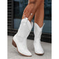 Women's Mid-calf Chunky Suede Boots