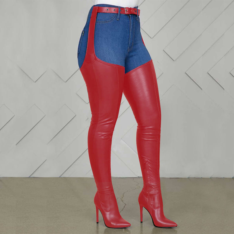 Women's Belted Crotch Thigh Hight Boots