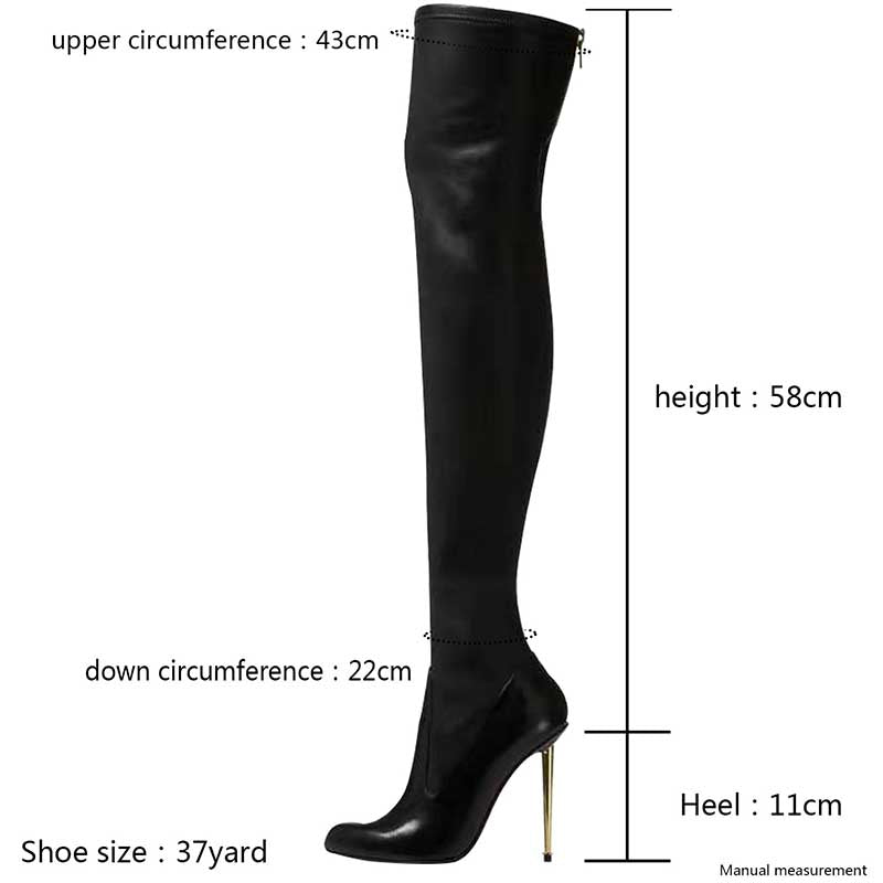 Womens Thigh High Boots Pointed Toe Over-The-Knee Boots