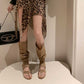 Women's Suede Thong High Heel Boots