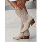 Women's Mid-calf Chunky Suede Boots