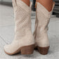 Women's Mid-calf Chunky Suede Boots