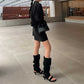 Women's Suede Thong High Heel Boots