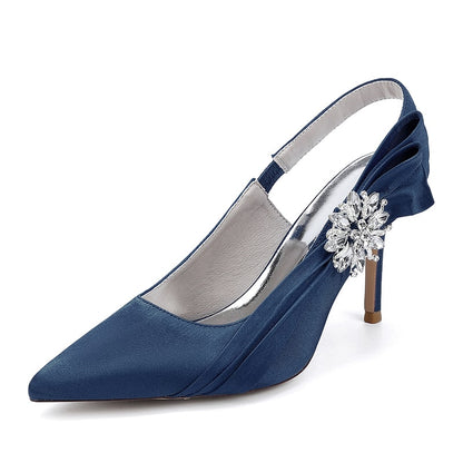 Elegant blue bridal heels with rhinestone embellishment for special occasions