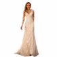 Trumpet/Mermaid V-neck Chapel Train Tulle Wedding Dresses With Appliques Lace