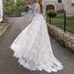 Long Sleeves Ball-Gown/Princess Illusion Court Train Lace Tulle Wedding Dress