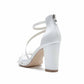 Women Ankle-Strp Pump Appliqued Chunky Wedding Prom Sandals