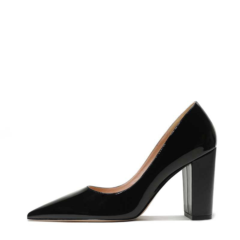 Stylish black 3.54 inch bridesmaid heels from SD Dresscode & Fashiontrends with a pointed toe design