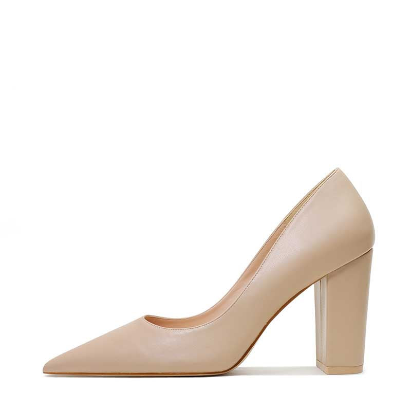 Nude SD Dresscode & Fashiontrends 3.54 inch bridesmaid heels with stylish block heels