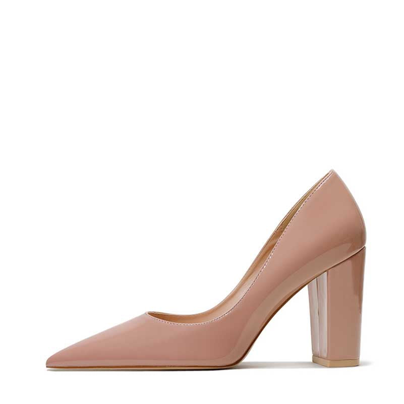 SD Dresscode & Fashiontrends 3.54 inch bridesmaid heels in blush pink with a stylish block heel design