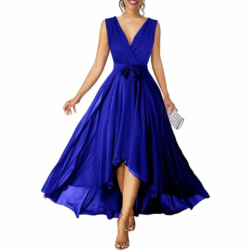 Women Chiffon Bridesmaid Dresses V Neck High Low Prom Evening Gown SD Dresscode & Fashiontrends Women Chiffon Bridesmaid Dresses V Neck High Low Prom Evening Gown SD Dresscode & Fashiontrends