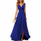Chiffon Bridesmaid Dresses with Slit Ruffle Pleated Formal Prom Party Dress