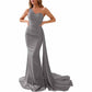 One Shoulder Bridesmaid Dresses Long Mermaid Prom Party Gowns Wedding Guest Dress