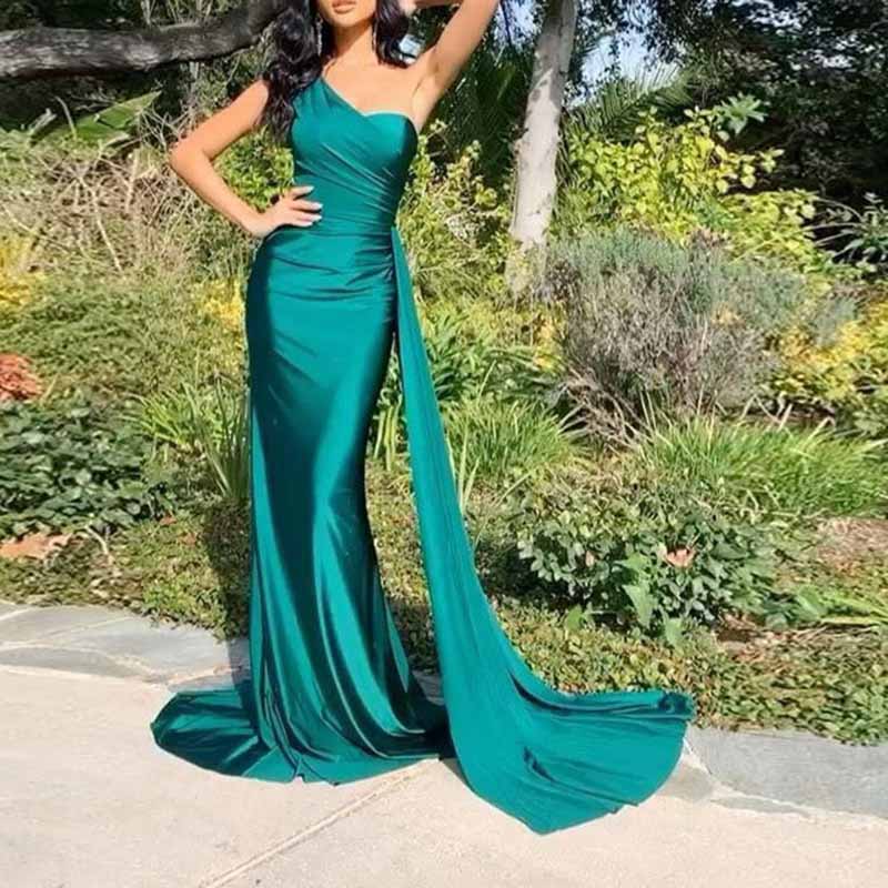 One Shoulder Bridesmaid Dresses Long Mermaid Prom Party Gowns Wedding – SD  Dresscode & Fashiontrends