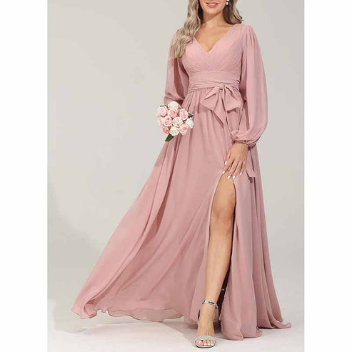 Chiffon Bridesmaid Dress Wedding Long Dress