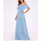 Off The Shoulder Bridesmaid Dresses Side Split Beach Maxi Formal Dress