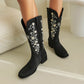 Floral Embroidered Tall Cowboy Boots - Women