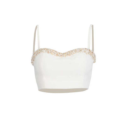 Women's Bar Pant Suit White Formal Wedding Suit Chic Two Pieces Set