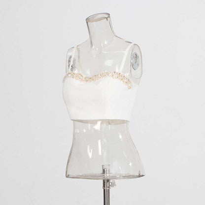 Women's Bar Pant Suit White Formal Wedding Suit Chic Two Pieces Set