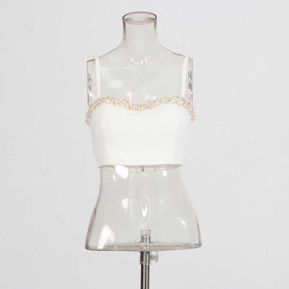 Women's Bar Pant Suit White Formal Wedding Suit Chic Two Pieces Set