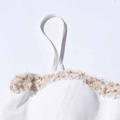 Women's Bar Pant Suit White Formal Wedding Suit Chic Two Pieces Set