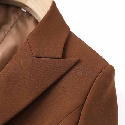 Women's single-button blazer slim fit with Pocket in Camel Color