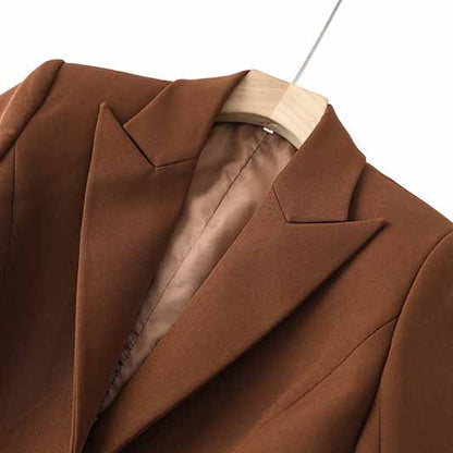 Women's single-button blazer slim fit with Pocket in Camel Color