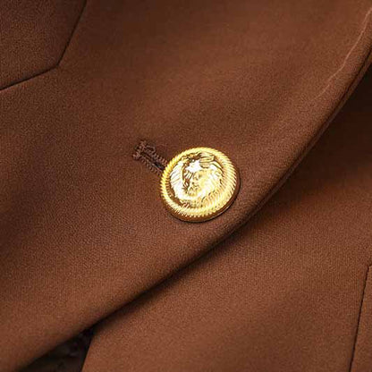 Women's single-button blazer slim fit with Pocket in Camel Color