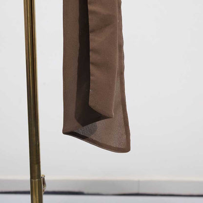 Women's Brown Chic Top With Hoodie and Lace-Up Detail