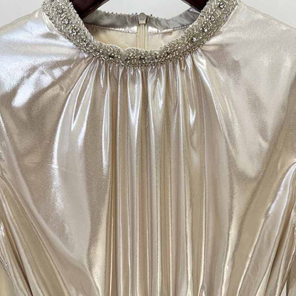 Cape-design Maxi Dress Champagne Prom Dress